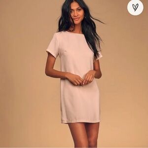 Lulu's Blush Pink Short Sleeve Mini Dress